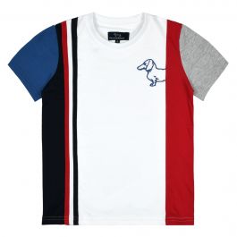 T shirt color block Harmont Blaine Junior colore Bianco Offerta on line