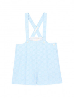 Salopette con logo jacquard