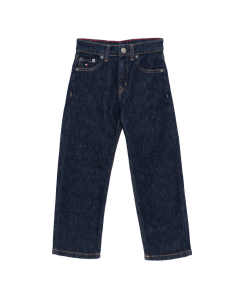 Jeans con bandierina ricamata